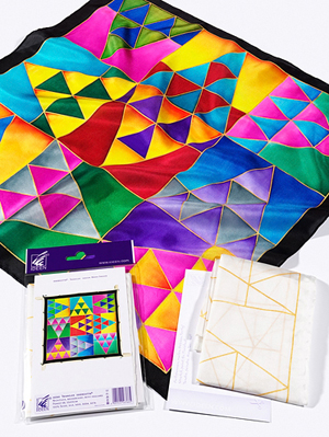 Ideen ready-outlined square silk scarf 55 x 55cm - Triangles NEW TO US (21)