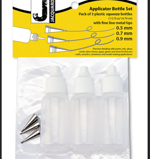 Set of 3 Jacquard Pipette Bottles with metal nibs 0.5mm, 0.7mm & 0.9mm (3 separate packs)