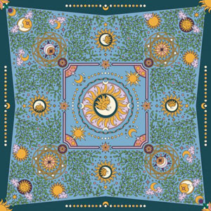 Astral H Dupont ready-outlined 90x90cm square silk scarf NEW DUE MAY (don't order yet)