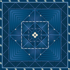 Triangles H Dupont ready-outlined 90x90cm square silk scarf NEW DUE MAY (don't order yet)