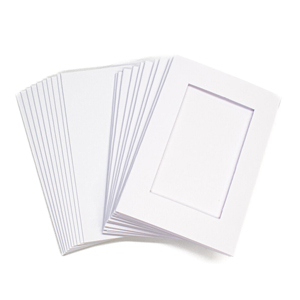 Set of 10 White Mini 2-fold Aperture Cards A7, Rectangle aperture NEW