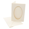 Set of 10 Cream Large 2-fold Aperture Cards A5, Oval aperture NEW 