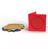 Set of 10 Assorted Colour Small 2-fold Aperture Cards Square 12 x 12cm, Round aperture 